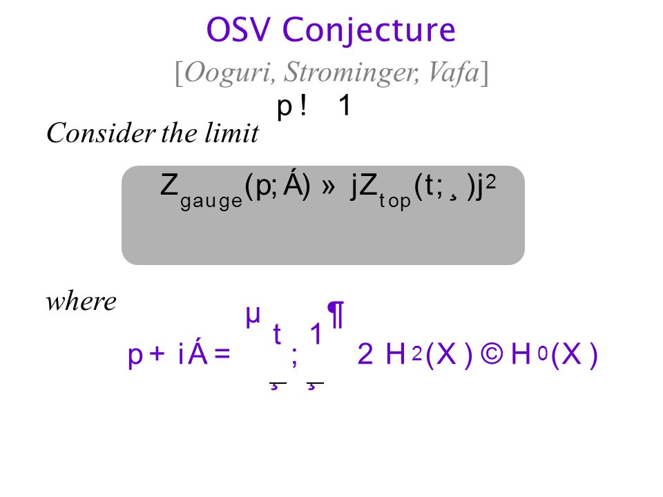 Gauge Theory And Topological Strings Geometry Conference In Honour Of Nigel Hitchin Rhd C Vafa E Verlinde Hep Th J De Boer M Chang Ppt Download