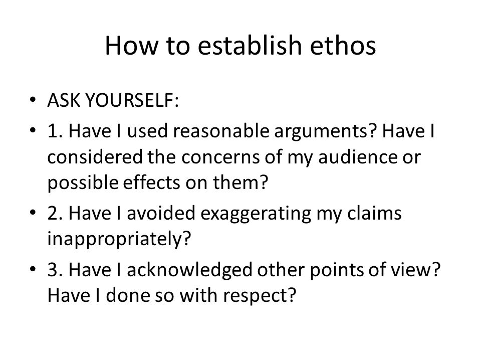 how to establish ethos