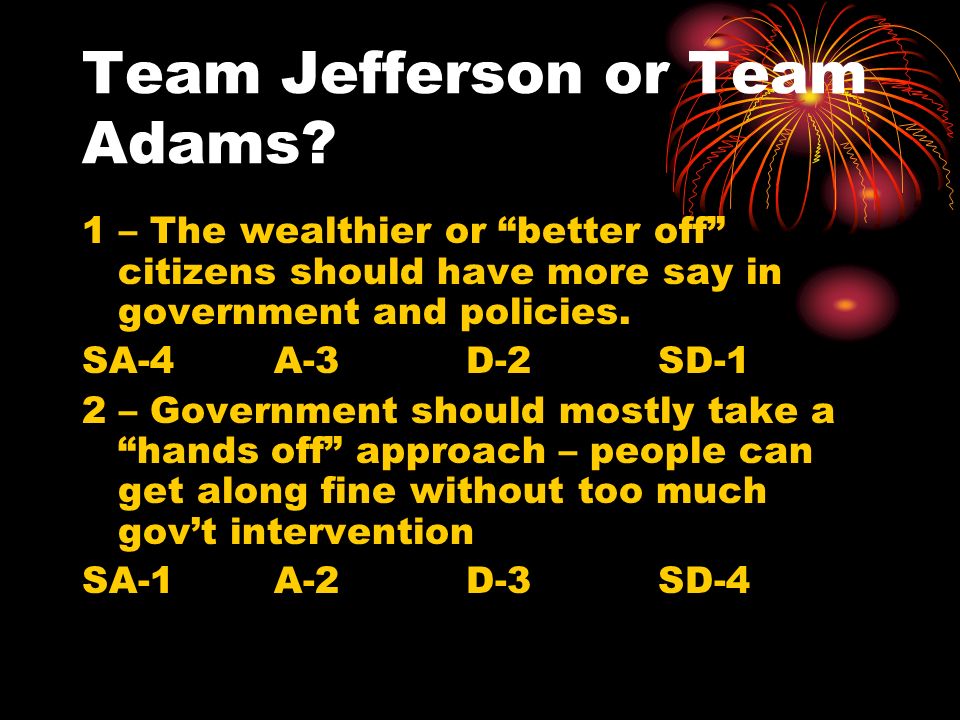 Team Jefferson or Team Adams.
