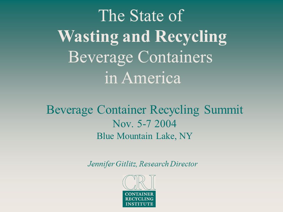 Beverage Container Recycling Summit Nov.