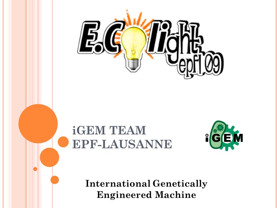 iGEM TEAM EPF-LAUSANNE International Genetically Engineered Machine
