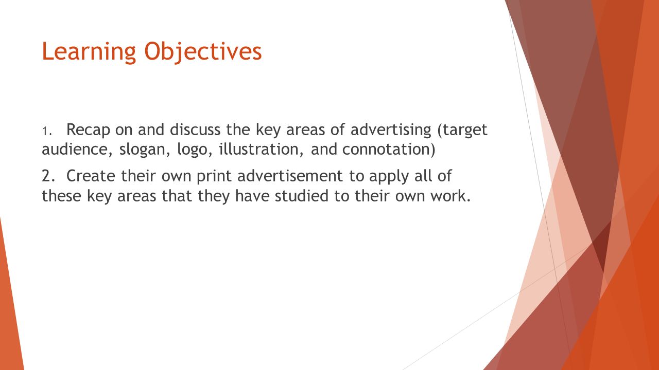 Learning Objectives 1.