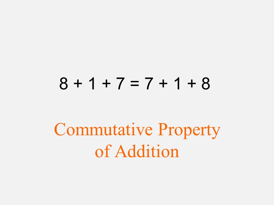 = Commutative Property of Addition