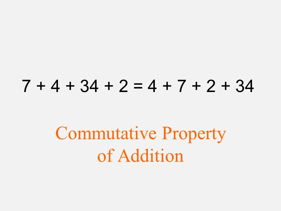 = Commutative Property of Addition