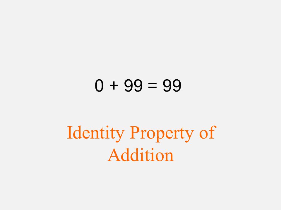 = 99 Identity Property of Addition