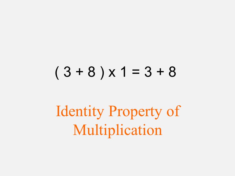 ( ) x 1 = Identity Property of Multiplication