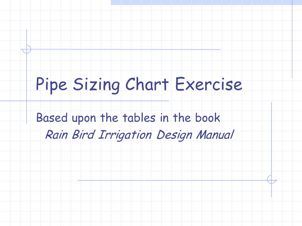 Rainbird Pipe Sizing Chart
