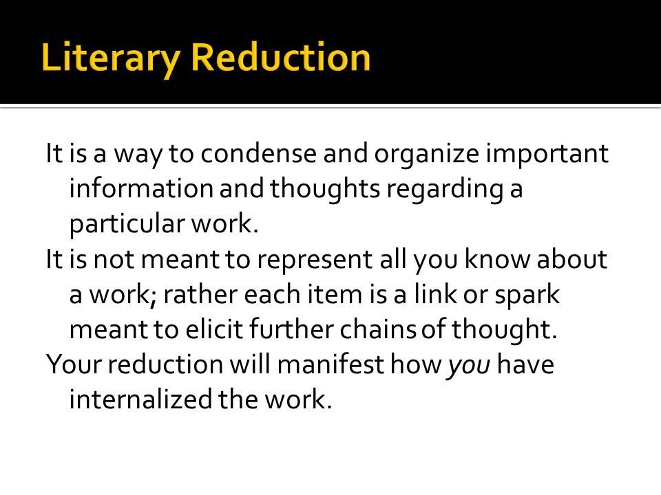 What Is a Reduction?