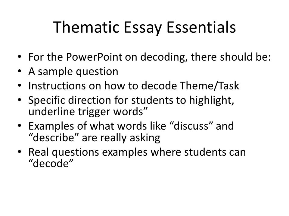 thematic questions examples