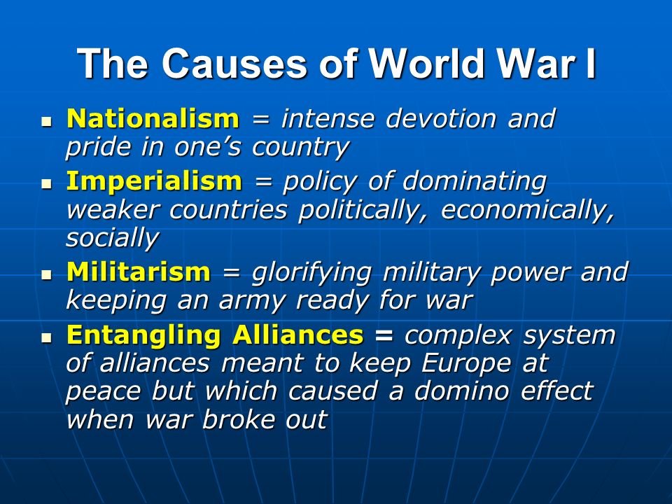 long term causes of world war 1