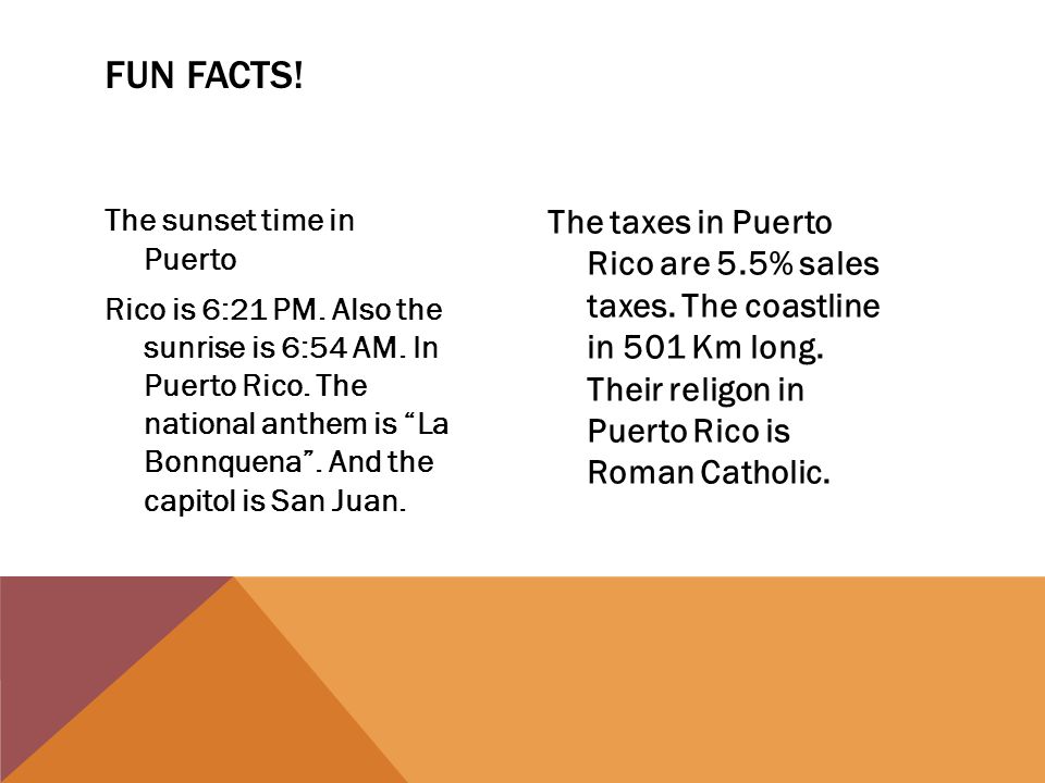 PUERTO RICO BY: JENNA AND AVA. PEOPLE IN PUERTO RICO CULTURE The language  they speak is Spanish and American. The holiday they celebrate in Puerto  Rico. - ppt download