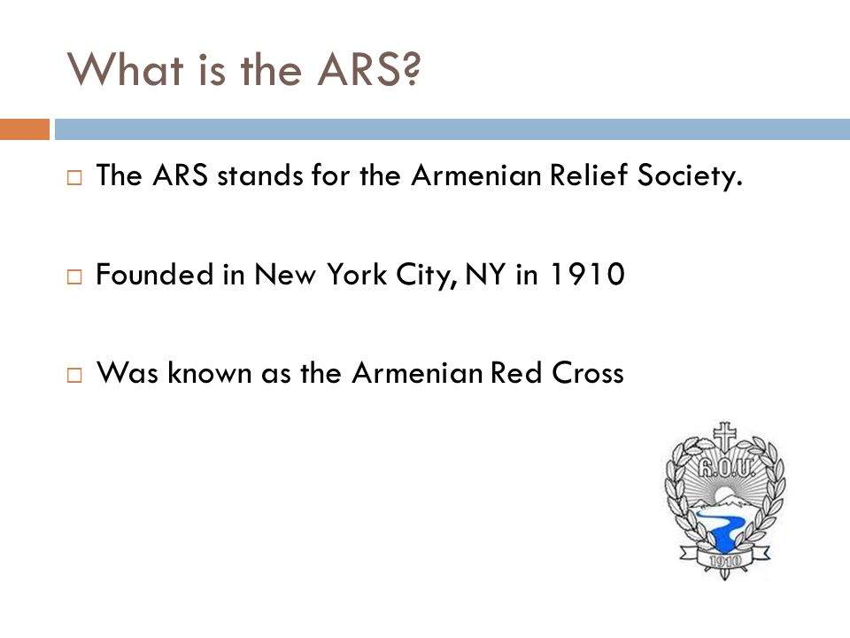 Ars And The Armenian Youth What Is Stands For What Is The Ars Stands For Armenian Relief Society
