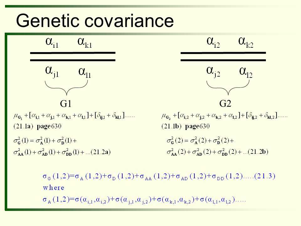 Genetic covariance G1 G2