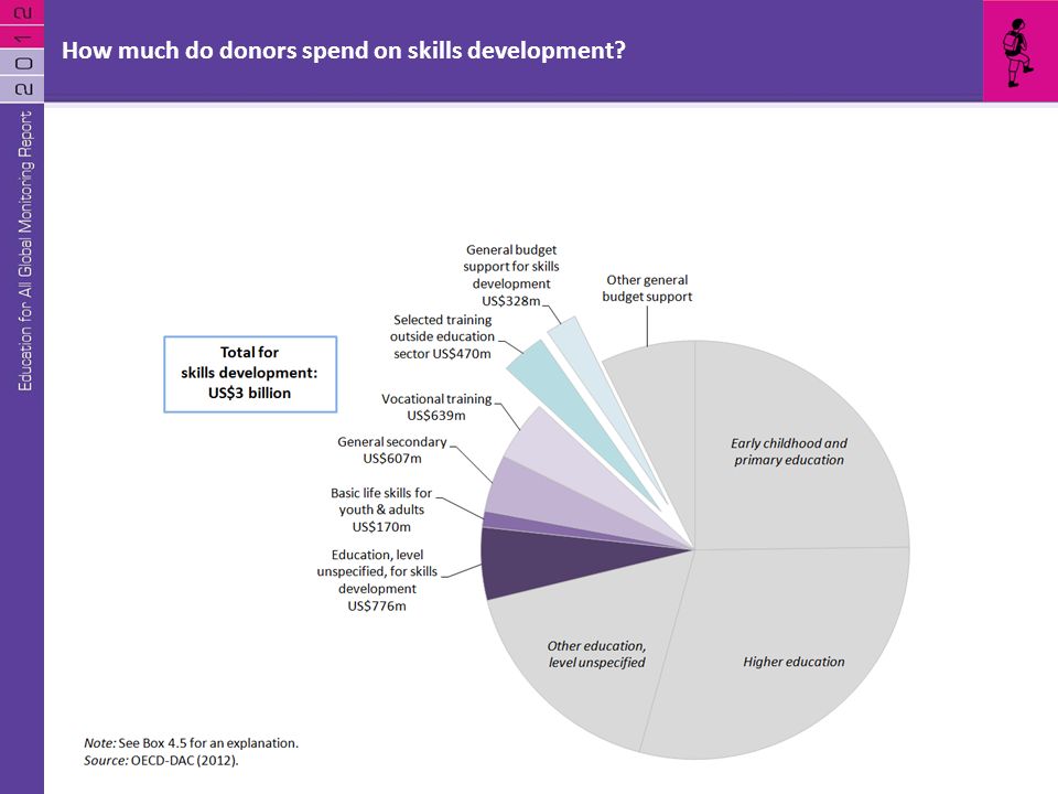 How much do donors spend on skills development