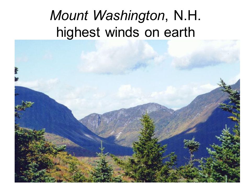 Mount Washington, N.H. highest winds on earth