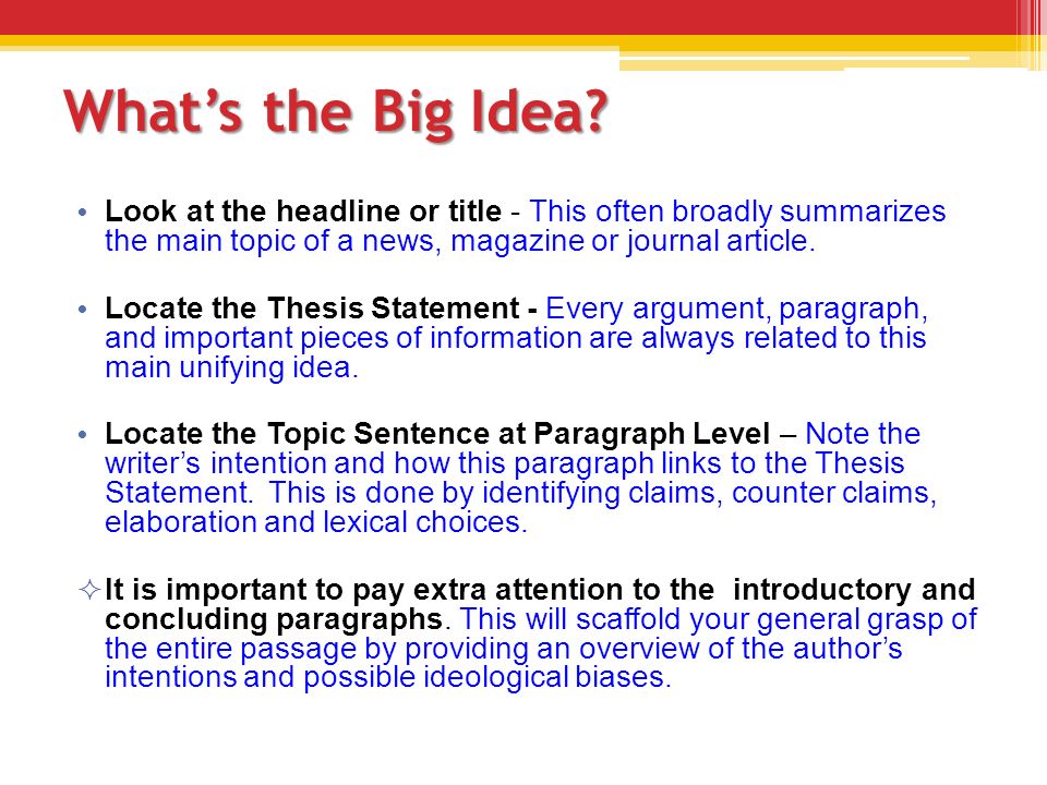 how to identify the topic of an article