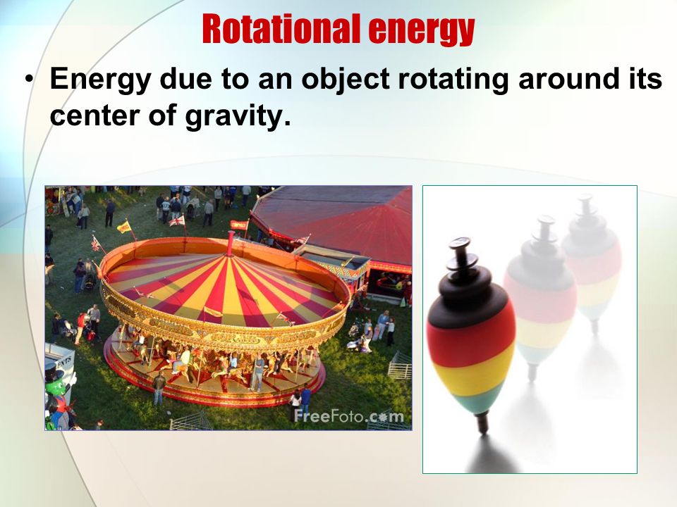 Examples of translational Energy