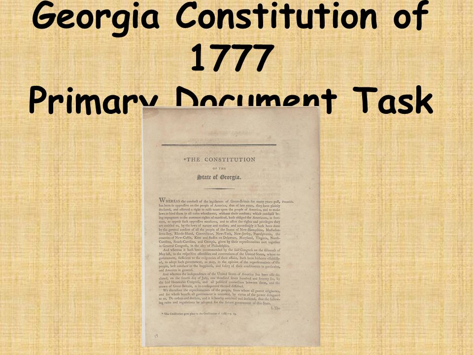 Georgia constitution of 1777