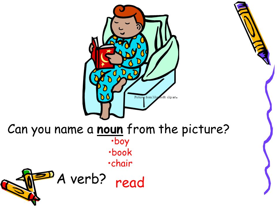 Pictures from Microsoft Clip Art. 