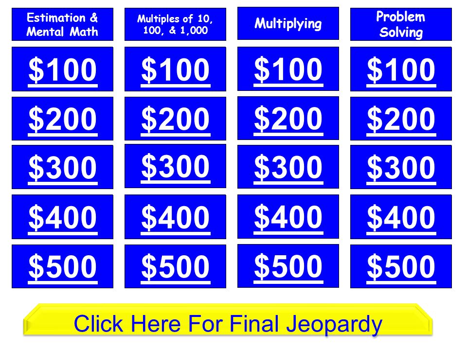 Image result for Jeopardy in school