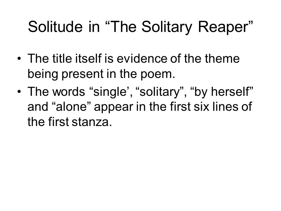 when was the solitary reaper written