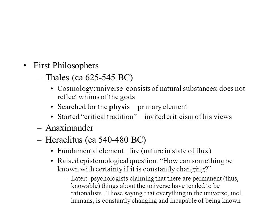 Thales (625-545 BC)