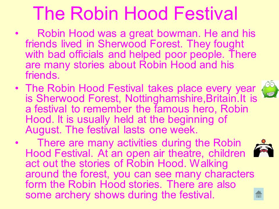 ROBIN HOOD Character Images Story Robin Hood Festival ppt download