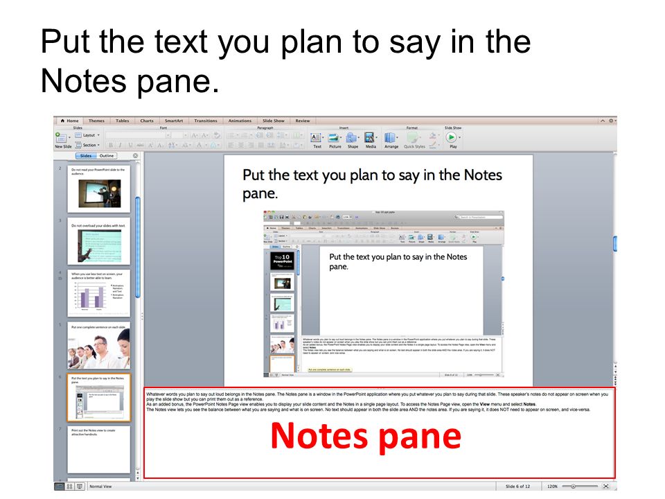 Put one complete sentence on each slide.