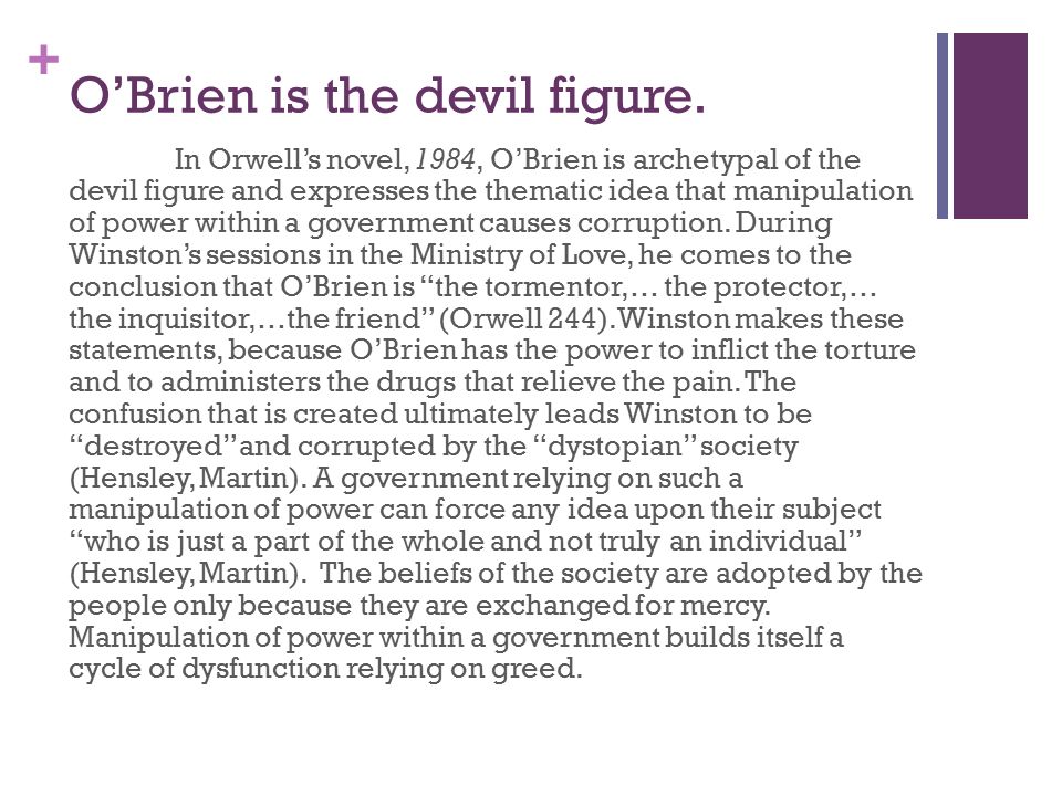 + O’Brien is the devil figure.
