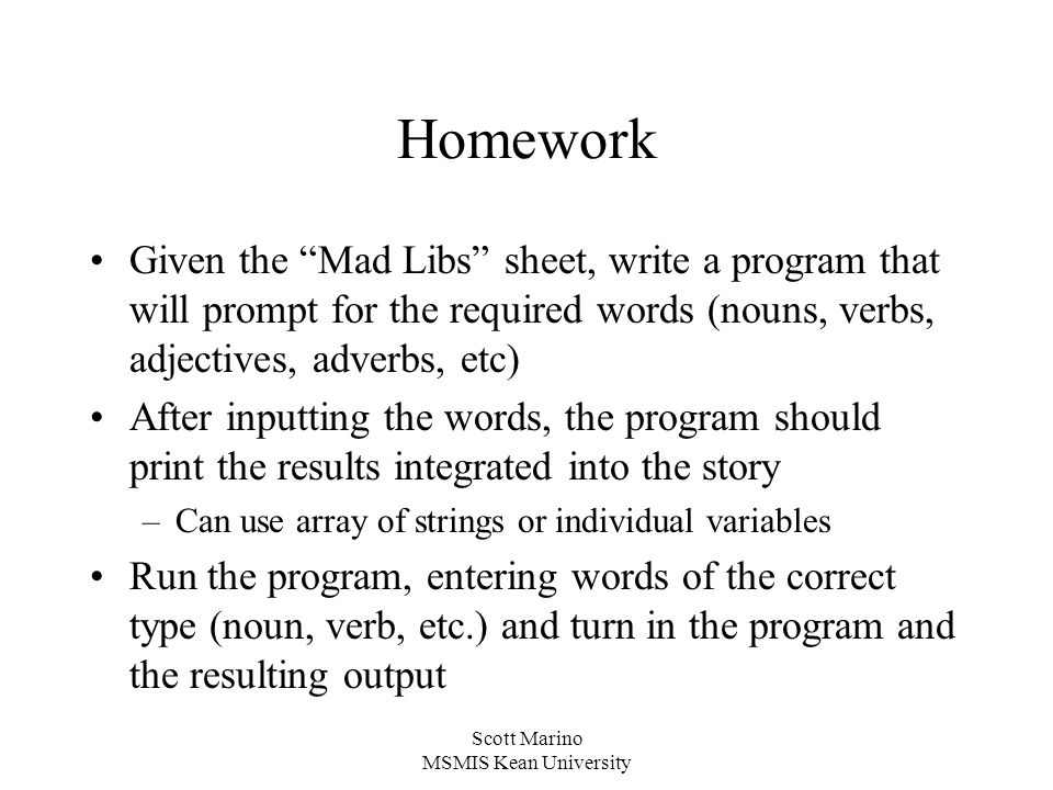 Scott Marino MSMIS Kean University MSAS5104 Programming with Data ...