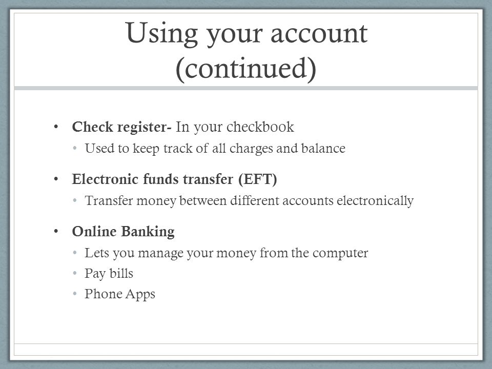 checking accounts banking services checking accounts used for electronic check register