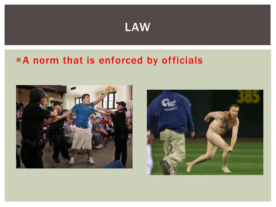  A norm that is enforced by officials LAW
