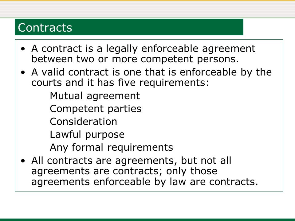 all contracts are agreements but all agreements are not contracts