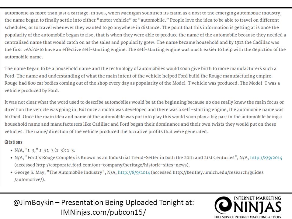 @JimBoykin – Presentation Being Uploaded Tonight at: IMNinjas.com/pubcon15/