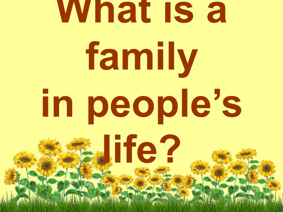What is a family in people’s life
