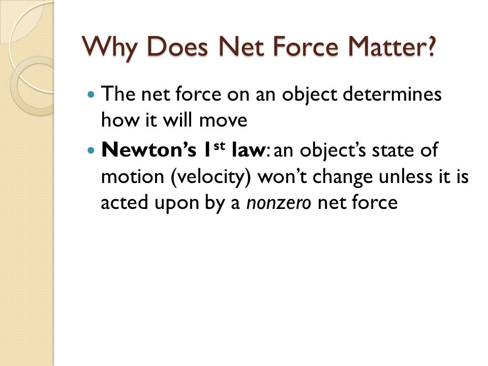 Why Does Net Force Matter.