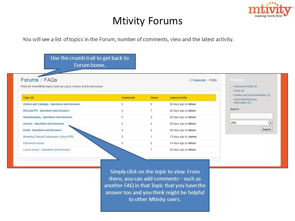 Mtivity Forums Simply click on the topic to view.