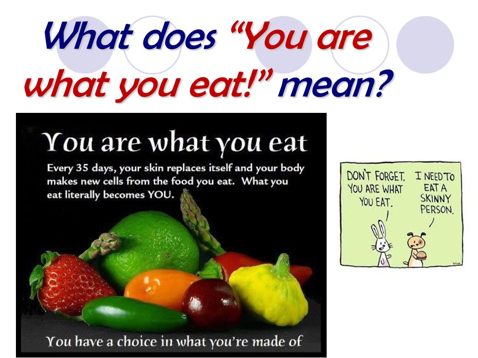 What you eat matters