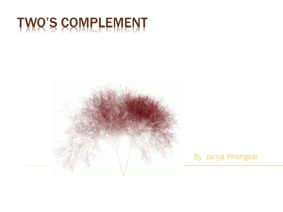 By Jariya Phongsai A two's-complement system is a system in which ...