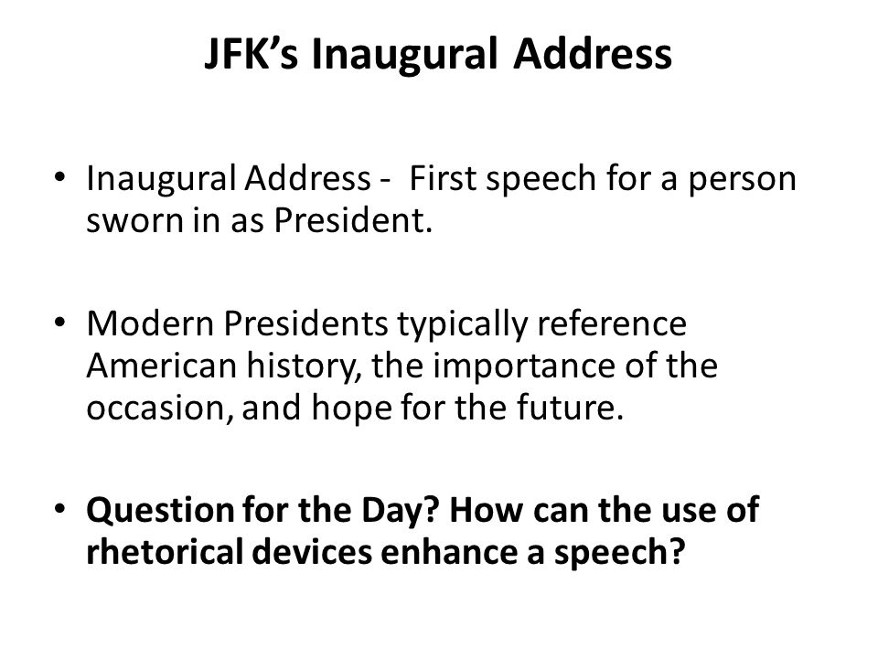 jfk inaugural speech rhetorical analysis