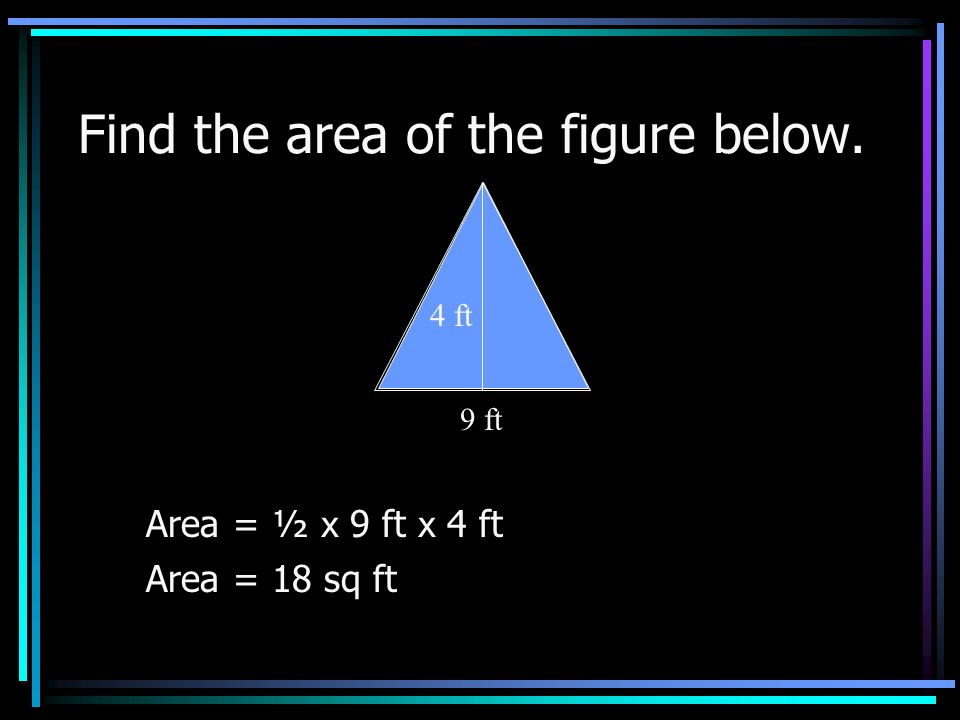 Find the area of the square below. Area = 11 cm x 11 cm Area = 121 sq cm 11 cm