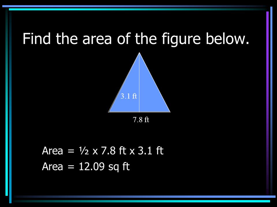 Find the area of the square below. Area = 6.5 cm x 6.5 cm Area = sq cm 6.5 cm