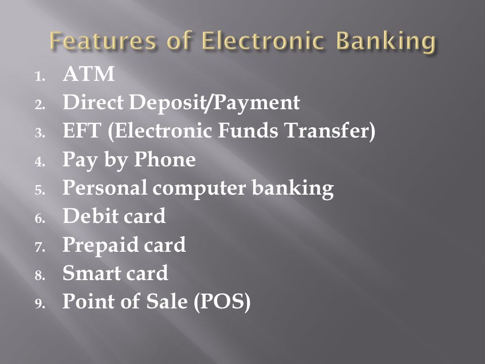 bank services electronic banking checking accounts and check