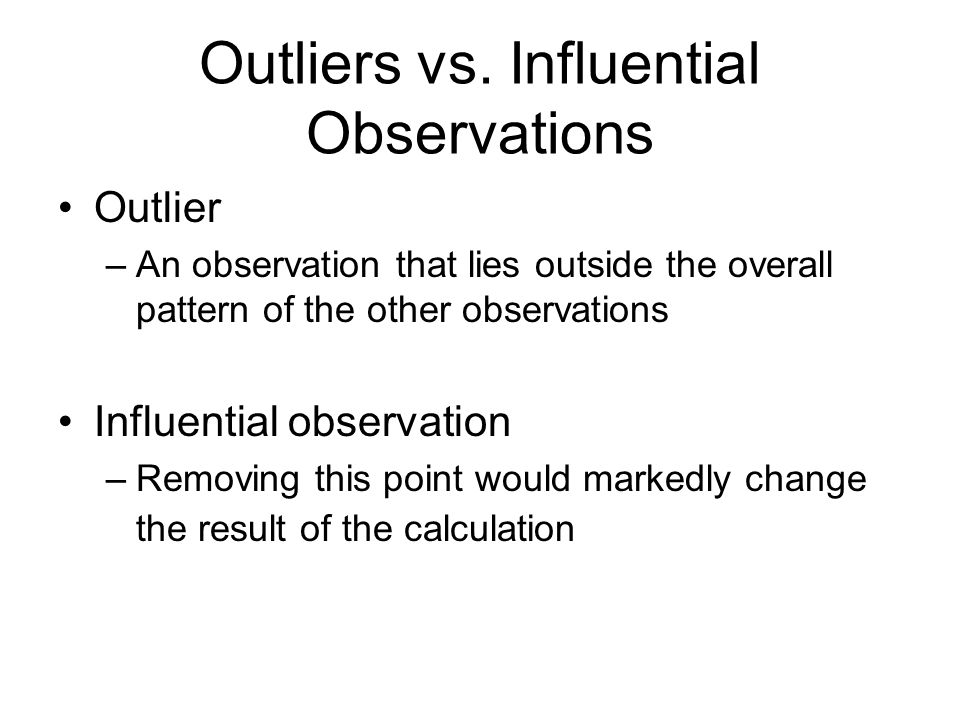 Outliers vs.
