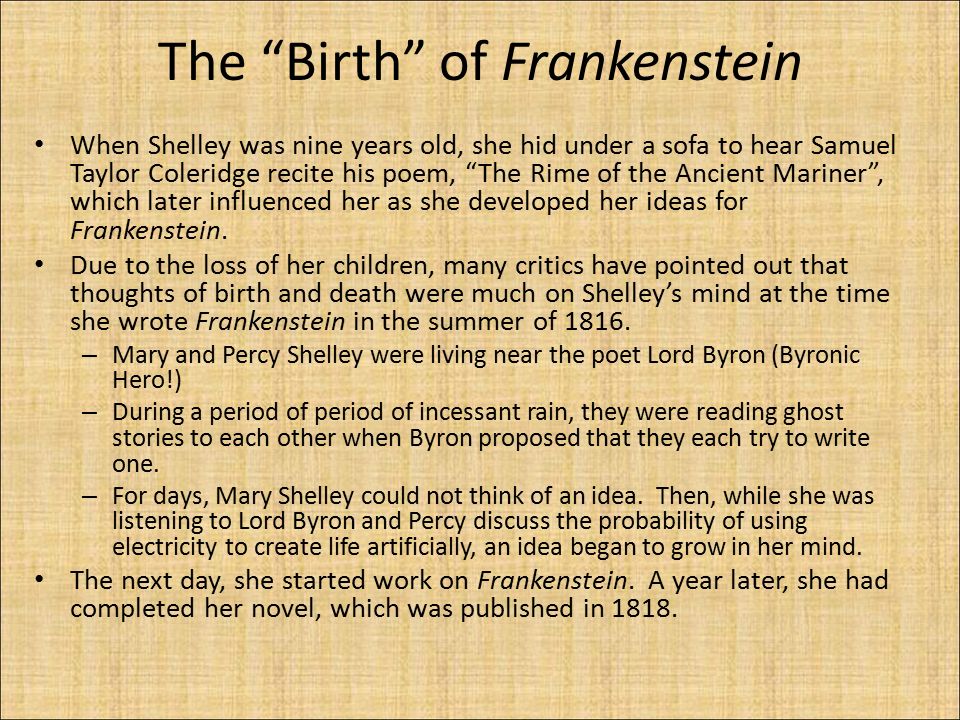 Frankenstein Or The Modern Prometheus Mary Shelley Ppt Download