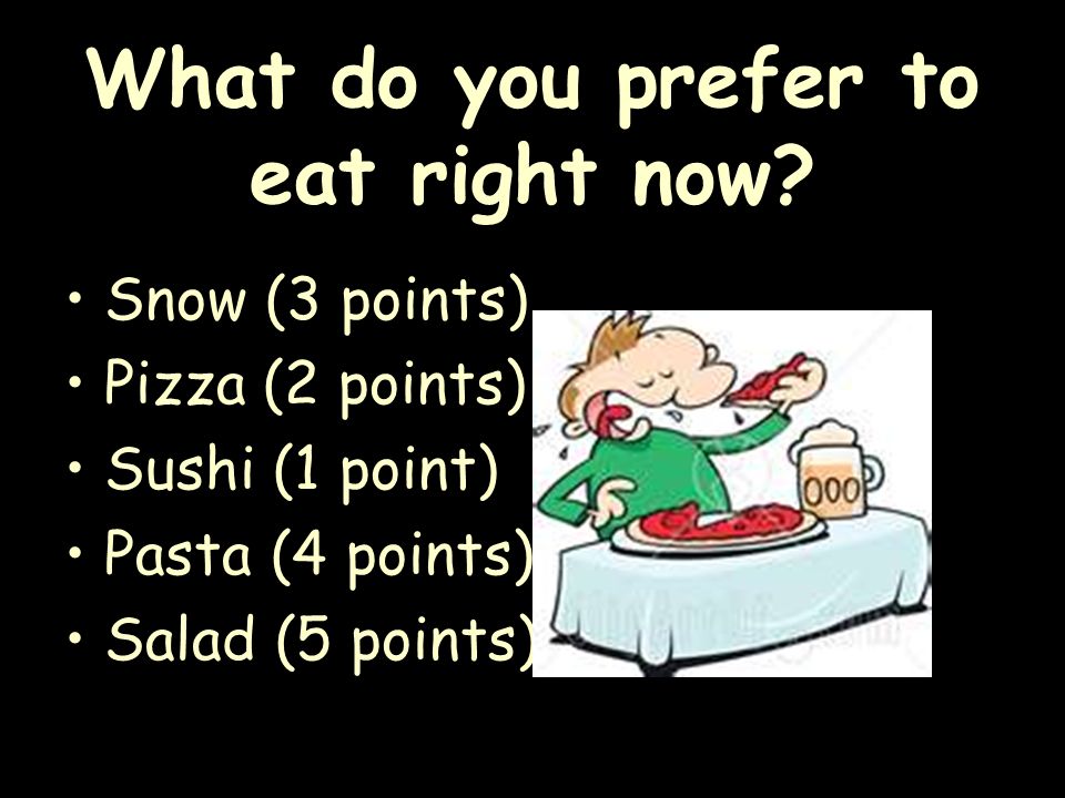 What do you prefer to eat right now.