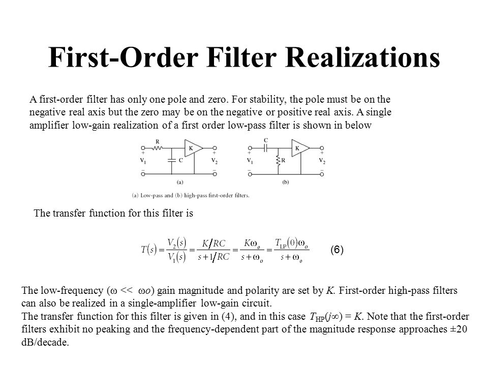 Active Filter A. Marzuki. 1 Introduction 2 First- Order Filters 3 Second-Order  Filters 4 Other type of Filters 5 Real Filters 6 Conclusion Table of  Contents. - ppt download