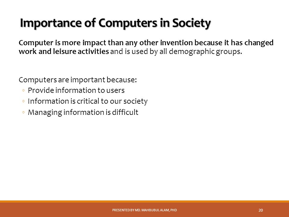 importance of computer in our society