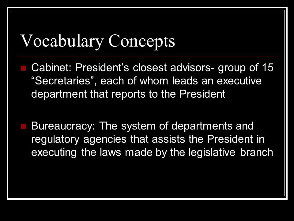 What Main Parts Make Up The Executive Branch The President And