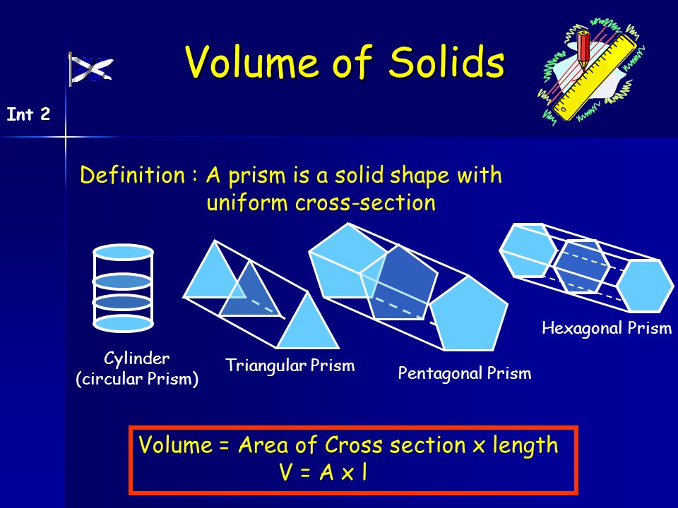 The Sphere The Cone Any Prisms Volume Of Solids Int 2 Composite Prisms Ppt Download